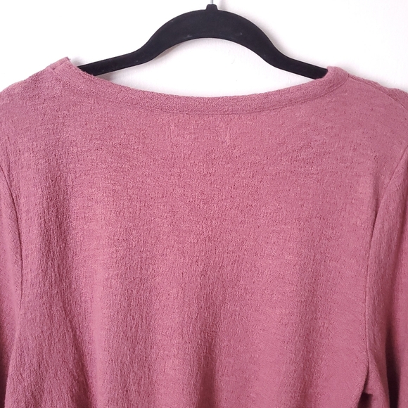 Madewell Texture & Thread Smocked Bell-Sleeve Top Autumn Berry Size L Boho - Picture 7 of 10